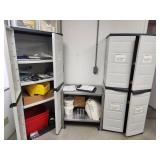 Lot of (2) Plastic Storage Cabinet 2-door