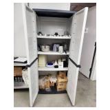 Lot of (2) Plastic Storage Cabinet 2-door