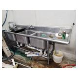 Stainless Steel 3 Bay Sink Wash Station