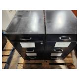 Lot of (4) Metal File Cabinet 3-drawer