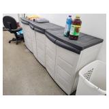 Lot of (3) Plastic Storage Cabinets 2-door