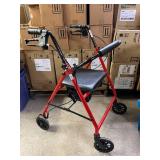 MSRP $270 Drive Medical Rollator Rolling Walker with 6" Wheels & Storage Bag, Red - Excellent Condition!