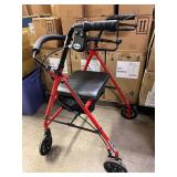 MSRP $270 Drive Medical Rollator Rolling Walker with 6" Wheels & Storage Bag, Red - Excellent Condition!