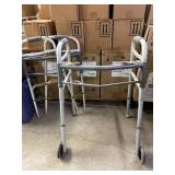 Lot of 2 Mixed Brand (Medline, Drive Medical) Folding Walkers - 1 NEW & The Other Like New Condition!