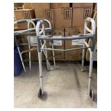 Lot of 2 Mixed Brand (Medline, Drive Medical) Folding Walkers - 1 NEW & The Other Like New Condition!