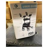 Elenker Stand Up Straight Rollator Upright Walker with Seat, Backrest, Storage Bag - Includes Manual - Easy to Maneuver, Used for a Variety of Terrains, Safe and Durable - Like New Condition!
