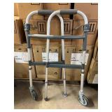 MSRP $100 Invacare Paddle Type Dual Trigger Release Folding Walker with Wheels I•Class™ Aluminum Frame 300 lbs. Weight Capacity 27 to 33 Inch Height - Excellent Condition!