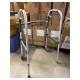 MSRP $100 Invacare Paddle Type Dual Trigger Release Folding Walker with Wheels I•Class™ Aluminum Frame 300 lbs. Weight Capacity 27 to 33 Inch Height - Excellent Condition!
