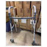 MSRP $100 Invacare Paddle Type Dual Trigger Release Folding Walker with Wheels I•Class™ Aluminum Frame 300 lbs. Weight Capacity 27 to 33 Inch Height - Excellent Condition!