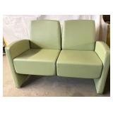 MSRP $3600 High Quality & Designer Stance Healthcare "Onward" Lounge Two Seater Chair - 21" Seat Width, No Center Arms, Square Backs - Great Condition! A Very Heavy Solid Piece Warrant Backed Buil