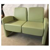 MSRP $3600 High Quality & Designer Stance Healthcare "Onward" Lounge Two Seater Chair - 21" Seat Width, No Center Arms, Square Backs - Great Condition! A Very Heavy Solid Piece Warrant Backed Buil