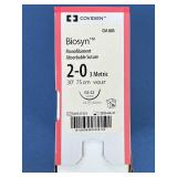 Covidien CM-883 36-Pack 2-0 (3 Metric) 30" GS-22 Taper 1/2 27mm Biosyn Violet Monofilament Absorbable Suture - Exp 5/25