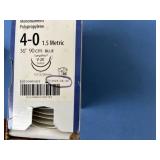 Covidien 3001-72 1 (4 Metric) 6x18" Ti-Cron Pre-Cut Coated Blue Braided Polyester Suture - Exp 5/25