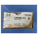 Ethicon S113H 36-Pack 2-0 54" Sutupak Chromic Gut Undyed Absorbable Suture - Exp 4/26