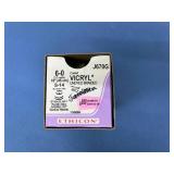 Ethicon J670G 6-0 (0.7 Metric) 18" S-14 8mm 1/4c Spatula Coated Vicryl Undyed Braided - Ethalloy Needle Alloy, Sabreloc Spatula Needle - Exp 2/25