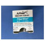 Arthrex AR-7230-01 12-Pack 4-0 (1.5 Metric) 3/8 Circle Taperpoint Needle FiberWire Blue Braided Polyblend Suture - Exp 1/25