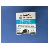 Arthrex AR-7230-01 12-Pack 4-0 (1.5 Metric) 3/8 Circle Taperpoint Needle FiberWire Blue Braided Polyblend Suture - Exp 1/25