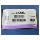 Ethicon J784G 3-0 (2 Metric) 27" SH 25mm 1/2c Taper Coated Vicryl Polyglactin 910 Violet Braided Suture - Exp 10/26