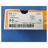 Covidien 3185-31 4-0 (1.5 Metric) 30" Cardiopoint CV-305 Taper 1/2 25mm Ti-Cron Coated Blue Braided Polyester Suture - Exp 4/25