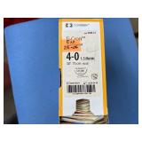 Covidien 3185-31 4-0 (1.5 Metric) 30" Cardiopoint CV-305 Taper 1/2 25mm Ti-Cron Coated Blue Braided Polyester Suture - Exp 4/25