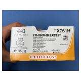 Ethicon X761H 26-Pack 4-0 SH-1 22mm 1/2c Taperpoint Ethibond Excel Coated Polyester Green Non-Absorbable Suture - Ethalloy Needle Alloy - Exp 5/26