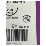 Covidien GL-323 2-0 (3 Metric) 30" Undyed V-20 Taper 1/2 26mm Polysorb Briaded Absorbable Suture - Exp 7/29