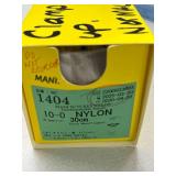Mani 1404 10-0 (0.2 Metric) Mani Sutures Black Monofilament Nylon Non-Absorbable Suture - Exp 3/25