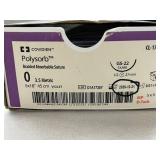 Covidien CL-17-MG 12-Pack 3.5 Metric 5 x 18" GS-22 Taper 27mm Polysorb Braided Absorbable Suture - Exp 12/25