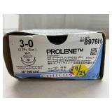 Ethicon 8976H 36-Pack 3-0 V-7 26mm 1/2c PROLENE Polypropylene Blue Monofilament Non-Absorbable Suture - Tapercut Surgical Needle, Ethalloy Needle Alloy - Exp 11/24