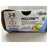 Ethicon 8976H 36-Pack 3-0 V-7 26mm 1/2c PROLENE Polypropylene Blue Monofilament Non-Absorbable Suture - Tapercut Surgical Needle, Ethalloy Needle Alloy - Exp 11/24