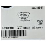 Covidien 3185-31 4-0 (1.5 Metric) 30" Cardiopoint CV-305 Taper 1/2 25mm Ti-Cron Coated Blue Braided Polyester Suture - Exp 4/25