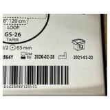 Covidien GMM-344L 12-Pack 1 (4 Metric) 96" GS-26 Taper 1/2 65mm 48" Loop Maxon Green Monofilament Absorbable Suture - Exp 2/26