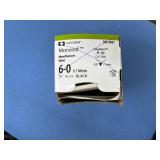Covidien SN-3697 12-Pack 6-0 (0.7 Metric) 18" Edgellant P-10 Cutting 3/8 11mm Monosof Nylon Black Monofilament Suture - Exp 6/28