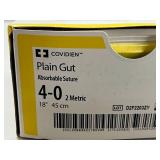 Covidien SG604-2 36-Pack 4-0 2 Metric 18" 11mm Cutting Plain Gut Absorbable Suture - Exp 5/25