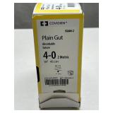 Covidien SG604-2 36-Pack 4-0 2 Metric 18" 11mm Cutting Plain Gut Absorbable Suture - Exp 5/25