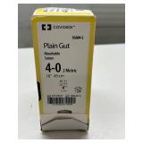 Covidien SG604-2 36-Pack 4-0 2 Metric 18" 11mm Cutting Plain Gut Absorbable Suture - Exp 5/25