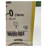 Covidien SG604-2 36-Pack 4-0 2 Metric 18" 11mm Cutting Plain Gut Absorbable Suture - Exp 5/25