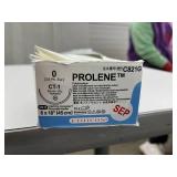 Ethicon C821G 8 x 18" 12-Pack PROLENE CT-1 36mm 1/2c Taperpoint Polypropylene Blue Monofilament Non-Absorbable Suture - Control Release, Removable Needles - Exp 9/25