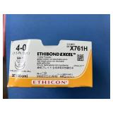 Ethicon X761H 26-Pack 4-0 SH-1 22mm 1/2c Taperpoint Ethibond Excel Coated Polyester Green Non-Absorbable Suture - Ethalloy Needle Alloy - Exp 5/26