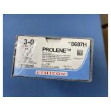 Ethicon 8687H 3-0 PS-2 18" 19mm 3/8c PROLENE Polypropylene Blue Monofilament Non-Absorbable Suture - MultiPass Needles, Prime Needle, Ethalloy Needle Alloy - Exp 12/29