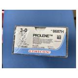 Ethicon 8687H 3-0 PS-2 18" 19mm 3/8c PROLENE Polypropylene Blue Monofilament Non-Absorbable Suture - MultiPass Needles, Prime Needle, Ethalloy Needle Alloy - Exp 12/29