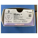 Ethicon J434H 4-0 (1.5 Metric) 27" TF 13mm 1/2c Taper Coated Vicryl Undyed Braided - Ethalloy, Needle Alloy - Exp 4/25
