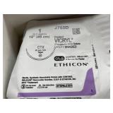 Ethicon J765D 1 (4 Metric) 18" CTX 48mm 1/2c Taper Coated Vicryl Polyglactin 910 Violet Braided Suture - Control Release, Single Strand Delivery - Exp 7/25
