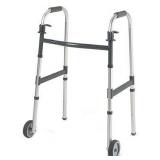 MSRP $100 Invacare Paddle Type Dual Trigger Release Folding Walker with Wheels I•Class™ Aluminum Frame 300 lbs. Weight Capacity 27 to 33 Inch Height - Excellent Condition!
