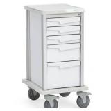 MSRP $2200 Inner Space 5-Drawer  Tempo N24 Cart -3 (3"), 1 (6"), & 1 (9") drawer configuration 21"d x 17.75"w x 36" Supply Medical Crash Cart With Battery Powered Locking System - Great Working Co