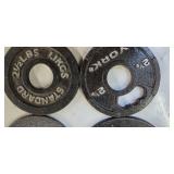 Three 2.5LB 2-Inch and 0ne 5LB  Weight Plates (Used)