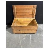 Rustic Wooden Storage Chest with Hinged Lid