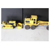 Vintage Tonka Road Grader and Bulldozer Pressed Steel Construction Toys
