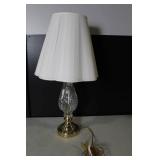 Set of 3 Table Lamps with Shades - Brass, Glass, and Wood Accents