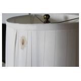 Set of 3 Table Lamps with Shades - Brass, Glass, and Wood Accents